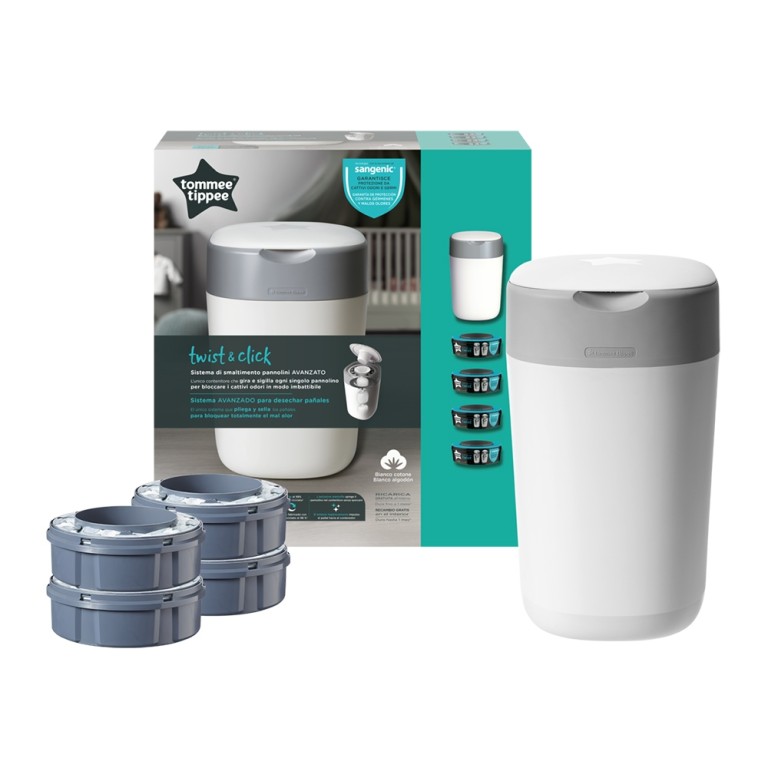 Tommee Tippee Twist and Click pelenkakuka - fehér + 4db utántöltő