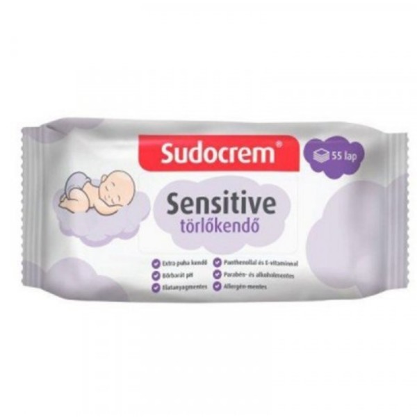 Sudocrem Sensitive törlőkendő  55 lap