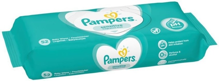 Pampers Sensitive törlőkendő  52 lap