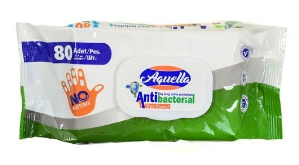 Aquella Antibacterial kupakos nedves törlőkendő  80lap