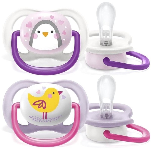 Philips AVENT játszócumi ultra air animals 0-6hó lányos 2db