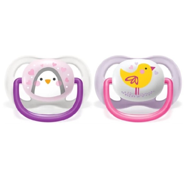 Philips AVENT játszócumi ultra air animals 0-6hó lányos 2db