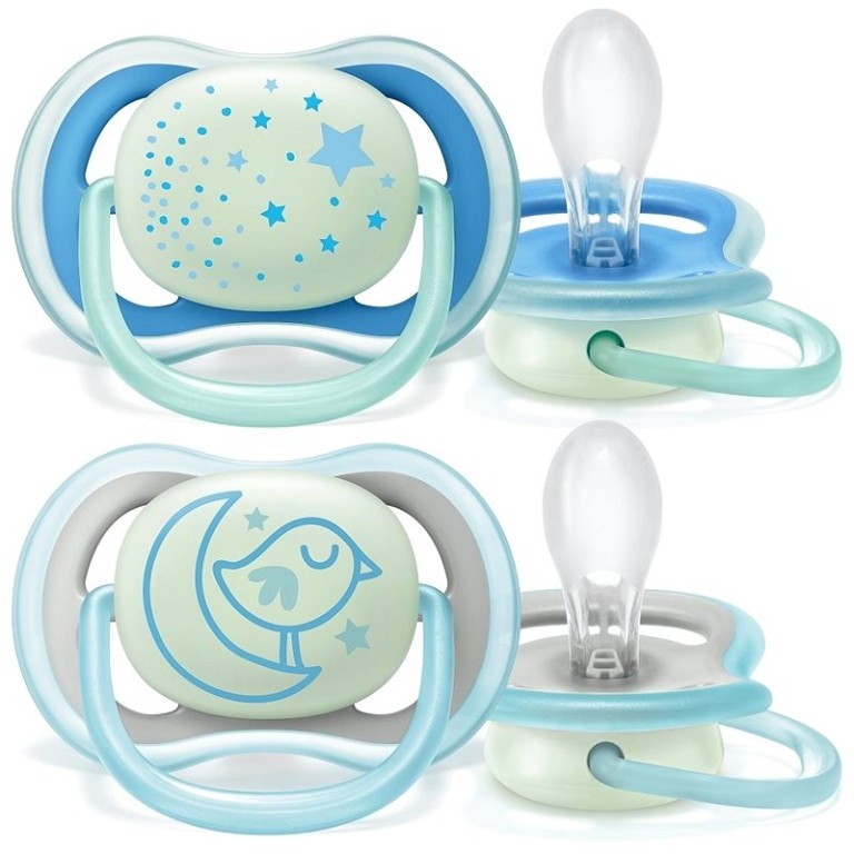 Philips AVENT játszócumi ultra air nighttime 6-18hó fiús 2db